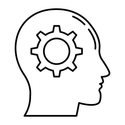 Head gear cog people icon