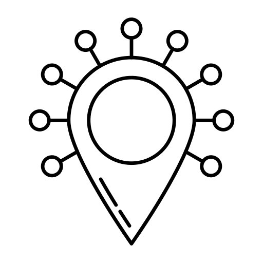 Location maps and location location connection icon