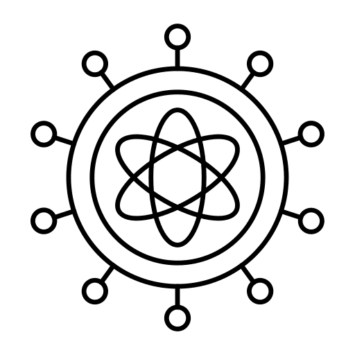 Nucleus connection nucleus electron icon