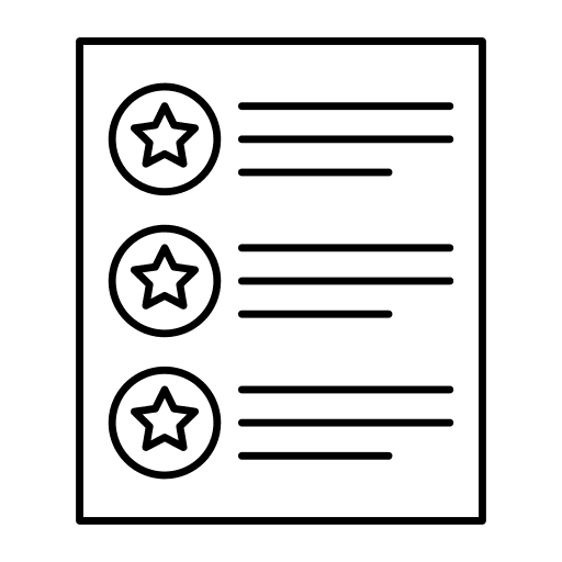 Paper star report sheet icon