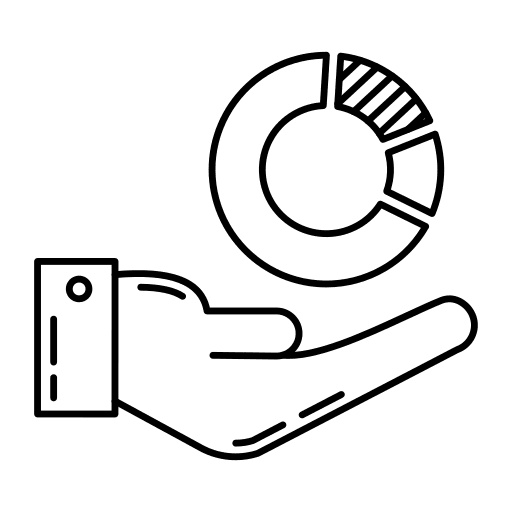 Pie chart analysis business and finance graphic icon