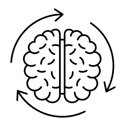 Brain brain education circular arrows icon