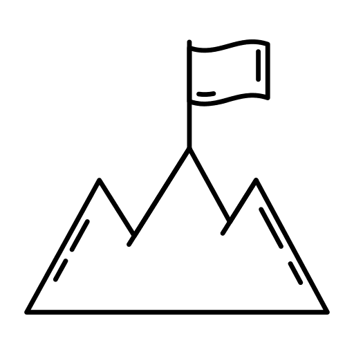 Flag challenge mission mountain icon