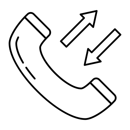 Phone call arrow telephone communications icon