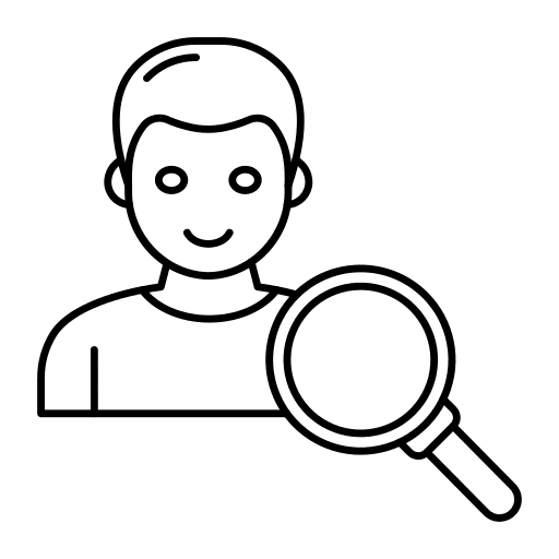 User avatar man search icon