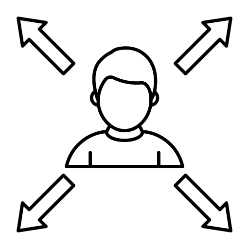 Avatar networking arrows connection icon
