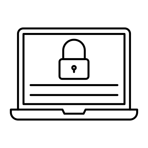 Laptop security password lock icon