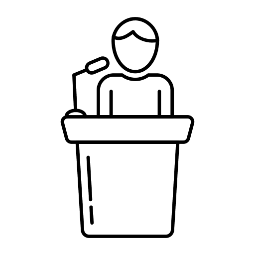 Podium man user people icon