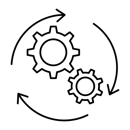Setting construction and tools implementation produce icon