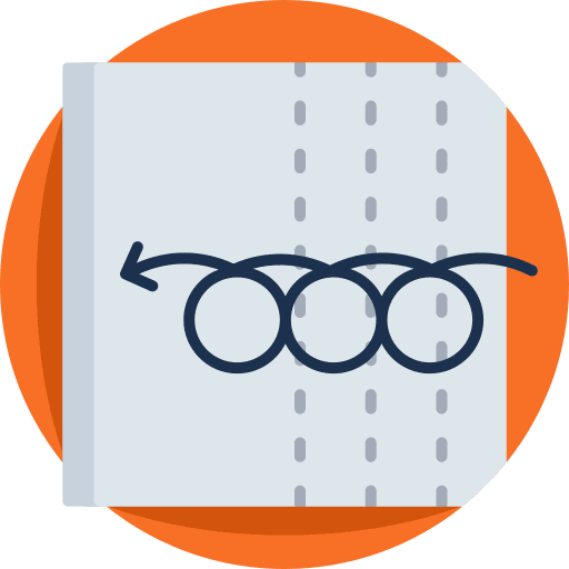 Origami arrow wrap up instruction icon