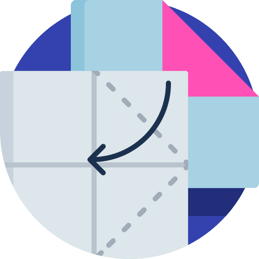 Origami art and design instruction arrow icon