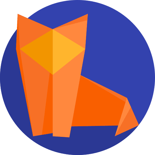 Fox art animal origami icon Fox art animal origami icon