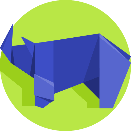 Rhino fold craft animal icon Rhino fold craft animal icon