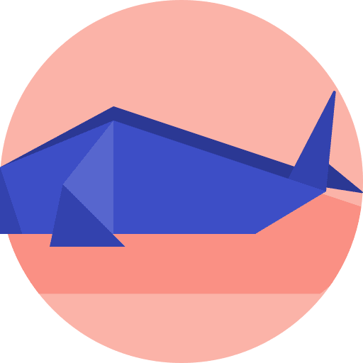 Whale craft fold art icon Whale craft fold art icon