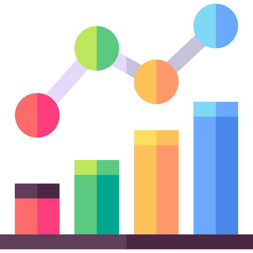Bar chart business and finance growing business icon