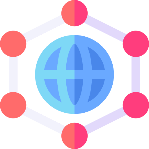 Network global networking seo and web icon