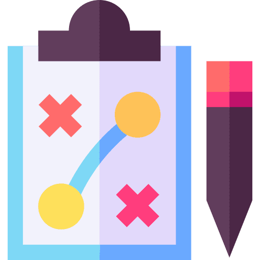 Strategy process pen clipboard icon Strategy process pen clipboard icon