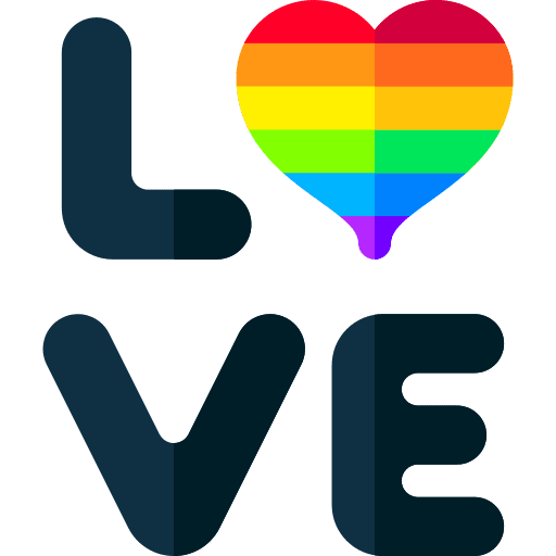 Love rainbow heart homosexual icon