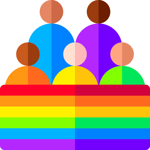 Parade rainbow flag people pride parade icon