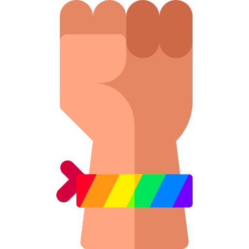 Fist pride rainbow empowerment icon