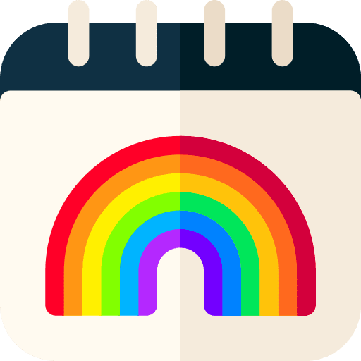 Pride day day time and date calendar icon Pride day day time and date calendar icon