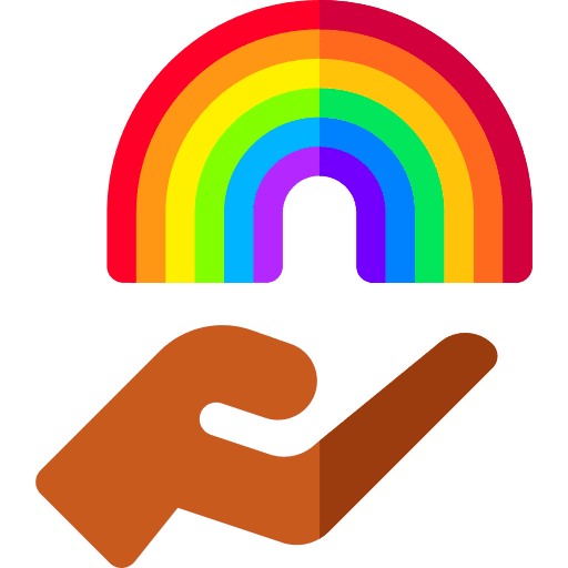 Rainbow hands love and romance love icon Rainbow hands love and romance love icon