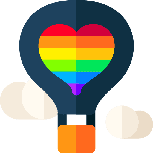 Hot air balloon lgtbi travel transportation icon Hot air balloon lgtbi travel transportation icon