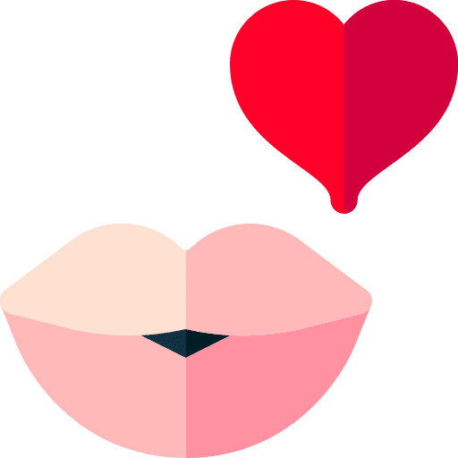 Kiss lips heart love icon Kiss lips heart love icon