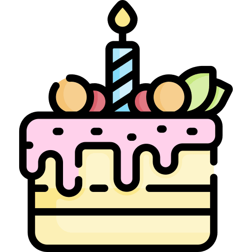 Birthday cake birthday and party sweet candle icon