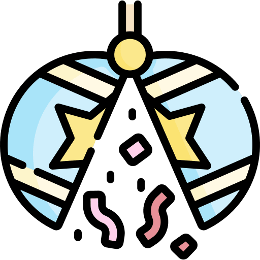 Confetti ball celebration birthday star icon