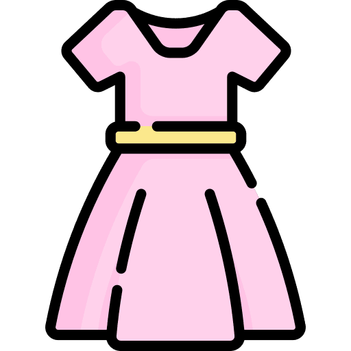Dress kid girl garment icon