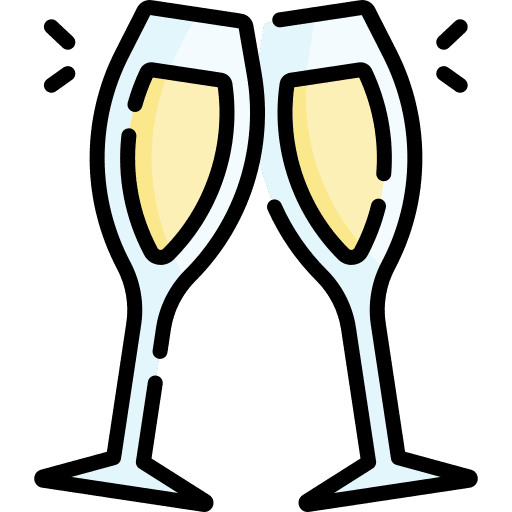 Cheers toast celebration champagne glass icon