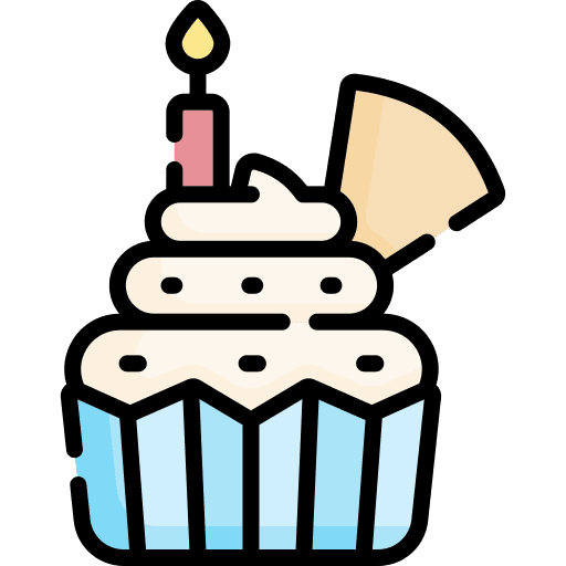 Cupcake birthday sweet bakery icon