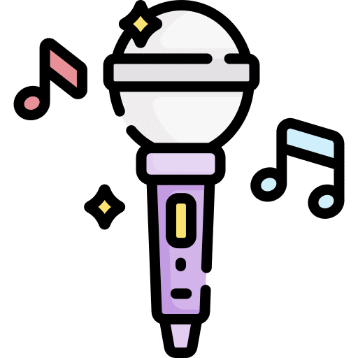 Karaoke sing music speaker icon