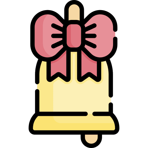 Bell ribbon xmas christmas bell icon