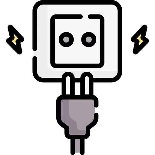 Plug socket electricity charge icon Plug socket electricity charge icon
