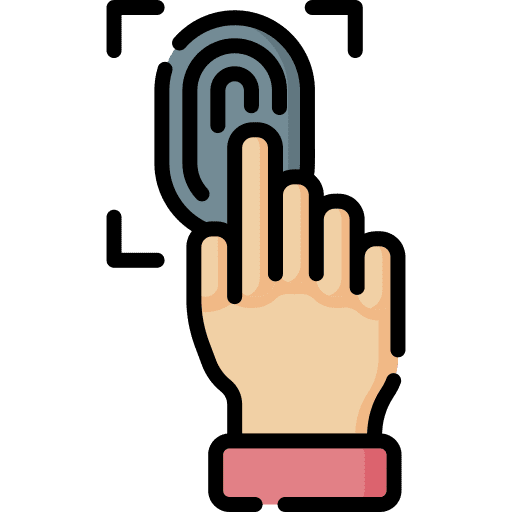 Fingerprint scan technology identification finger icon