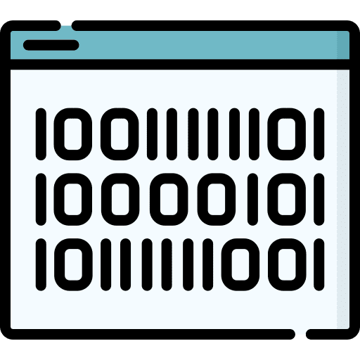 Binary code browser computing coding icon Binary code browser computing coding icon