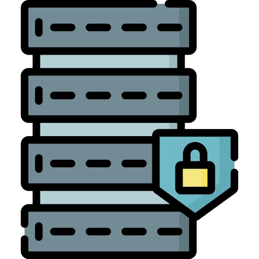 Database security safe lock data icon
