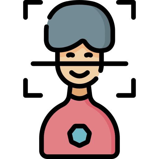 Face scan face recognition electronics security icon Face scan face recognition electronics security icon