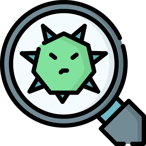 Scan security magnifying glass malware icon Scan security magnifying glass malware icon