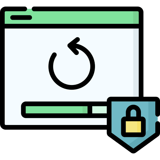 Backup shield security browser icon Backup shield security browser icon