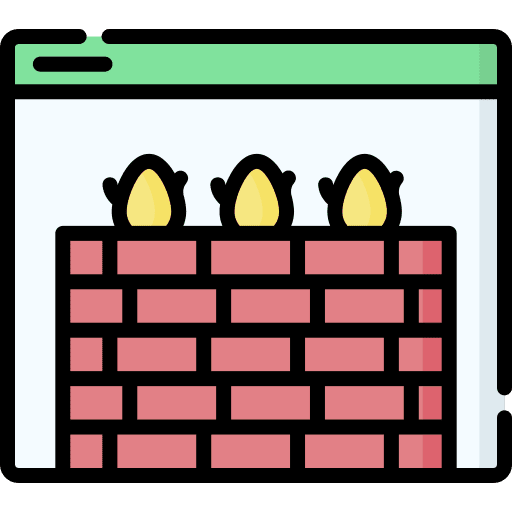 Firewall technology browser safety icon Firewall technology browser safety icon