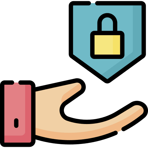 Safety hand safety padlock icon Safety hand safety padlock icon