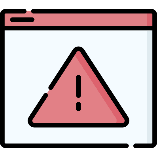 Warning seo and web security tabs icon Warning seo and web security tabs icon
