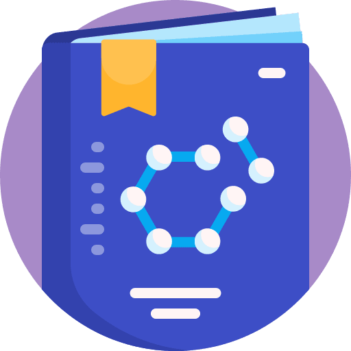 Book molecules scientific science book icon