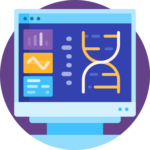 Monitor science dna structure nanotechnology icon Monitor science dna structure nanotechnology icon