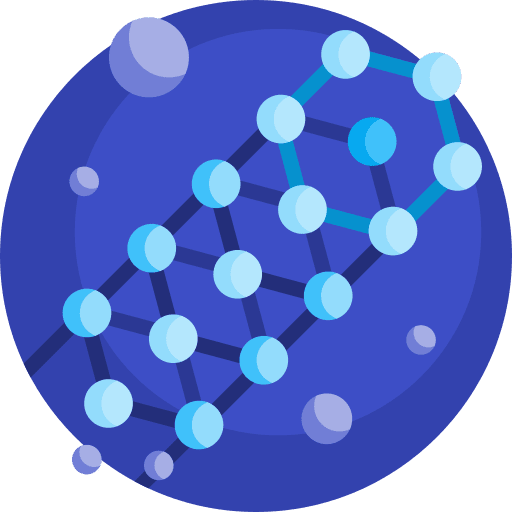 Nanotechnology education nano atom icon