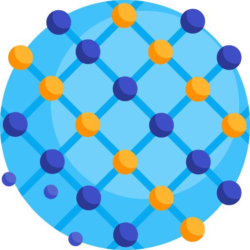 Nanotechnology electronics material molecules icon