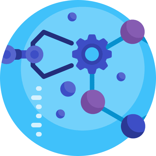 Nanotechnology science healthcare particles icon